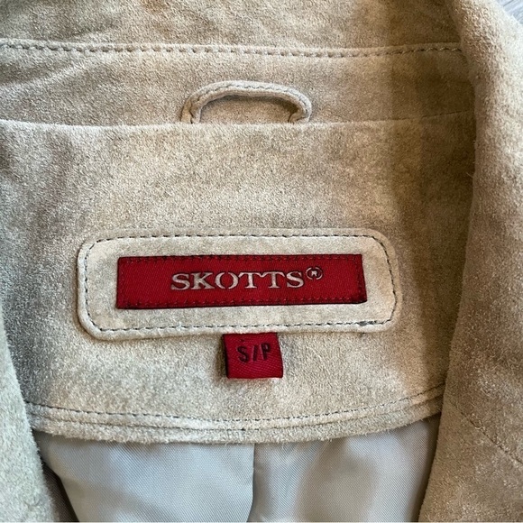 SKOTTS Washable Suede & Leather Trim Western Blazer – Taupe/Cream – Size S - Picture 13 of 17